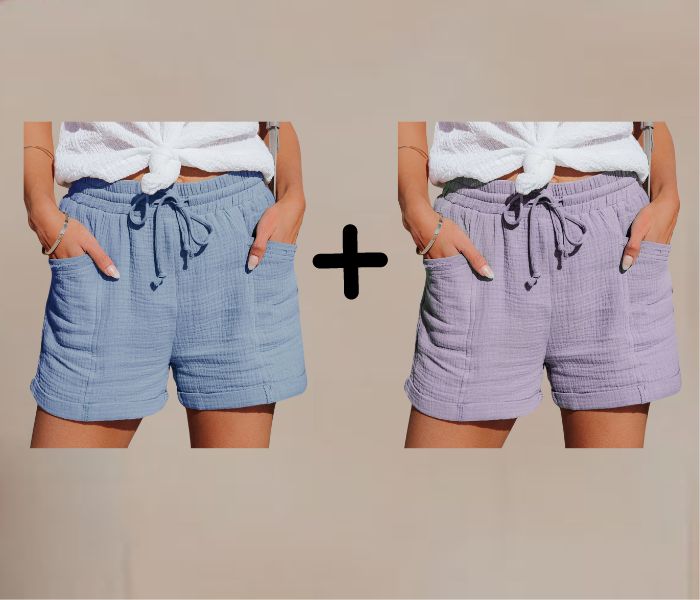 Geneva - elastische taille zomer shorts (1+1 gratis)