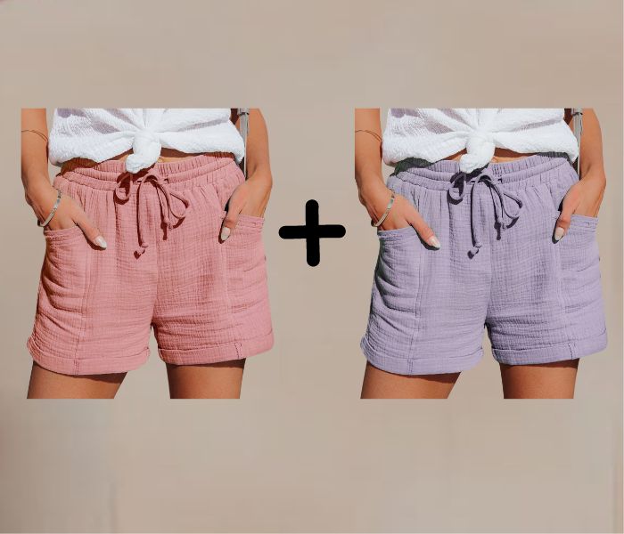 Geneva - elastische taille zomer shorts (1+1 gratis)