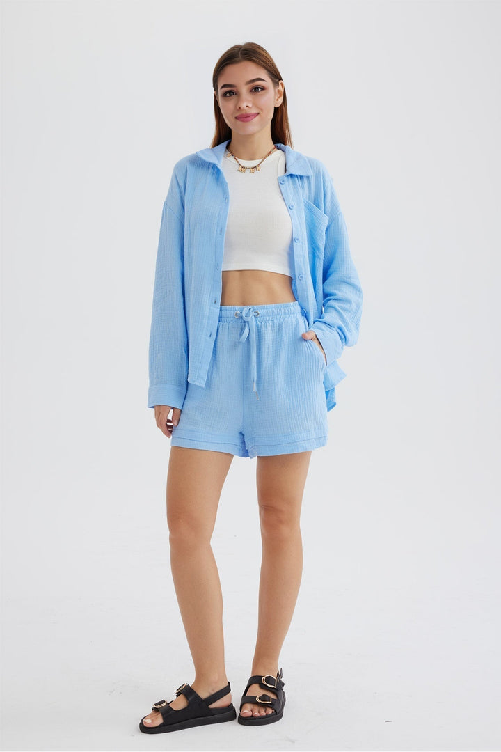 Ellie - casual zomer chic set [blouse+shorts]