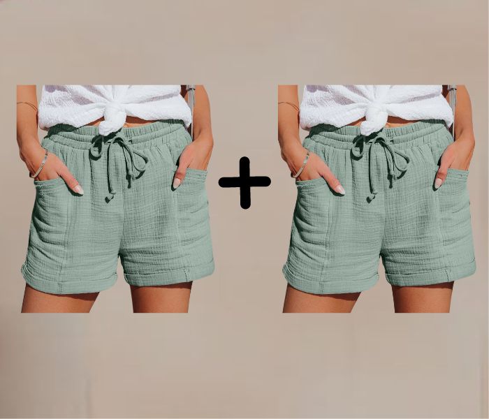 Geneva - elastische taille zomer shorts (1+1 gratis)