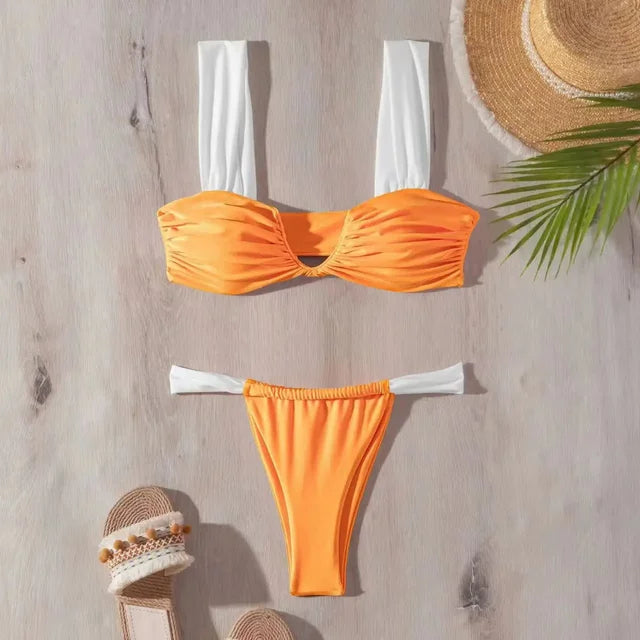 Kelsey - bikini set met geplooide v-hals