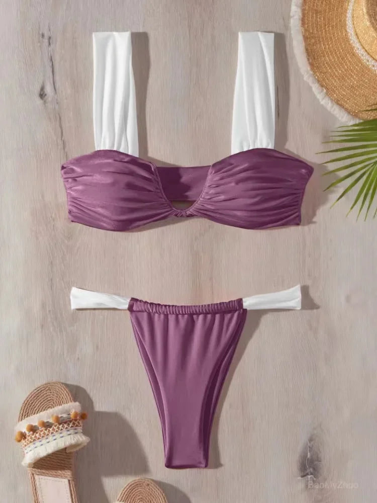 Kelsey - bikini set met geplooide v-hals