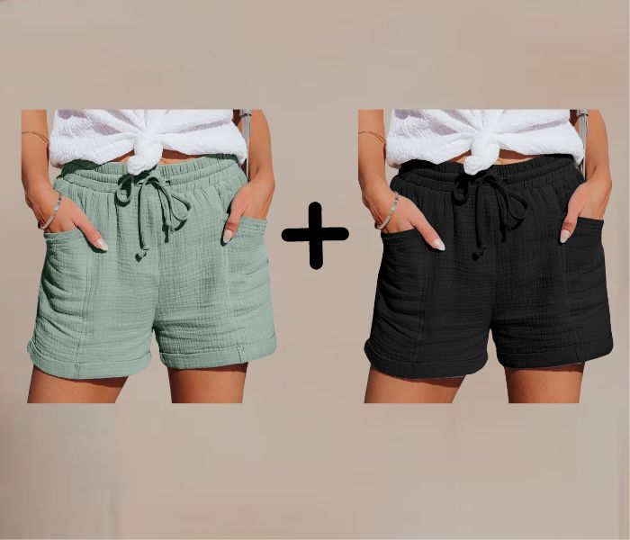 Geneva - elastische taille zomer shorts (1+1 gratis)