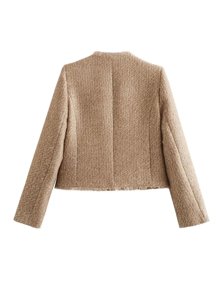 Gwyneth - elegante tweed cropped jasje