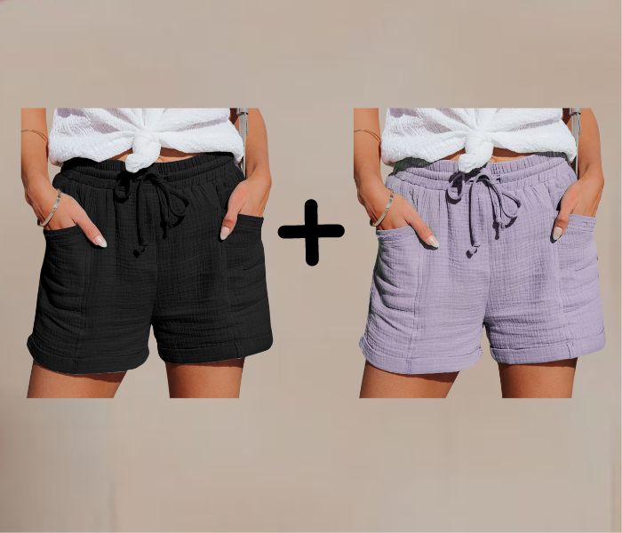 Geneva - elastische taille zomer shorts (1+1 gratis)