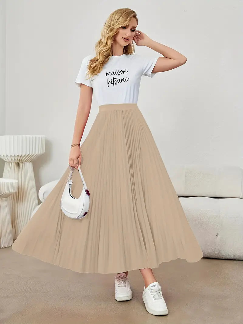 Danna - casual geplooide maxi-rok