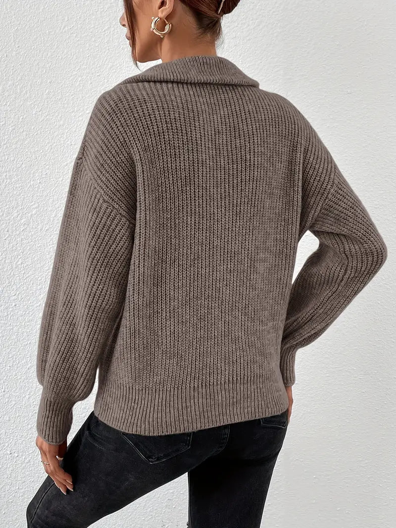 Blessyn - casual half-zip gebreide trui