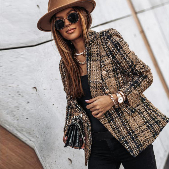 Caroline - casual geruite streetwear blazer