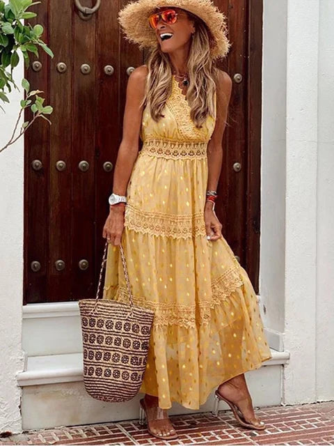 Jazz - boho kanten maxi dress