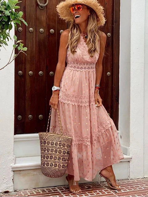 Jazz - boho kanten maxi dress