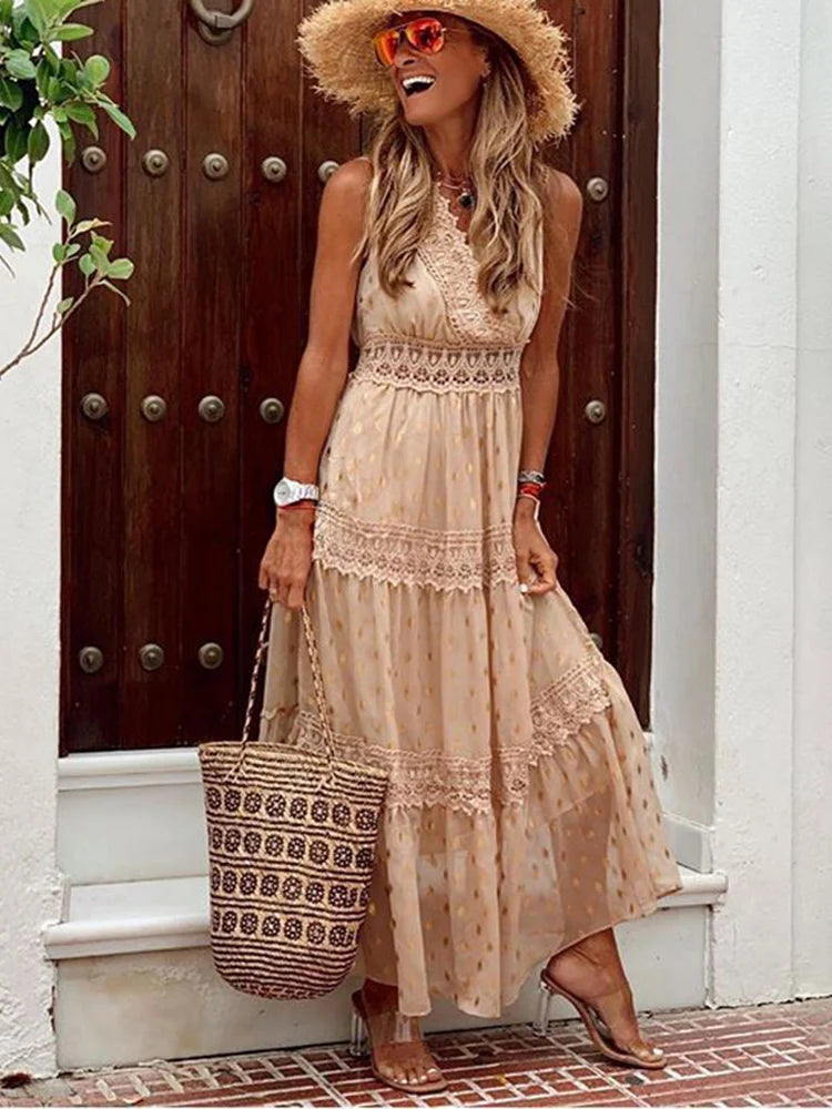 Jazz - boho kanten maxi dress