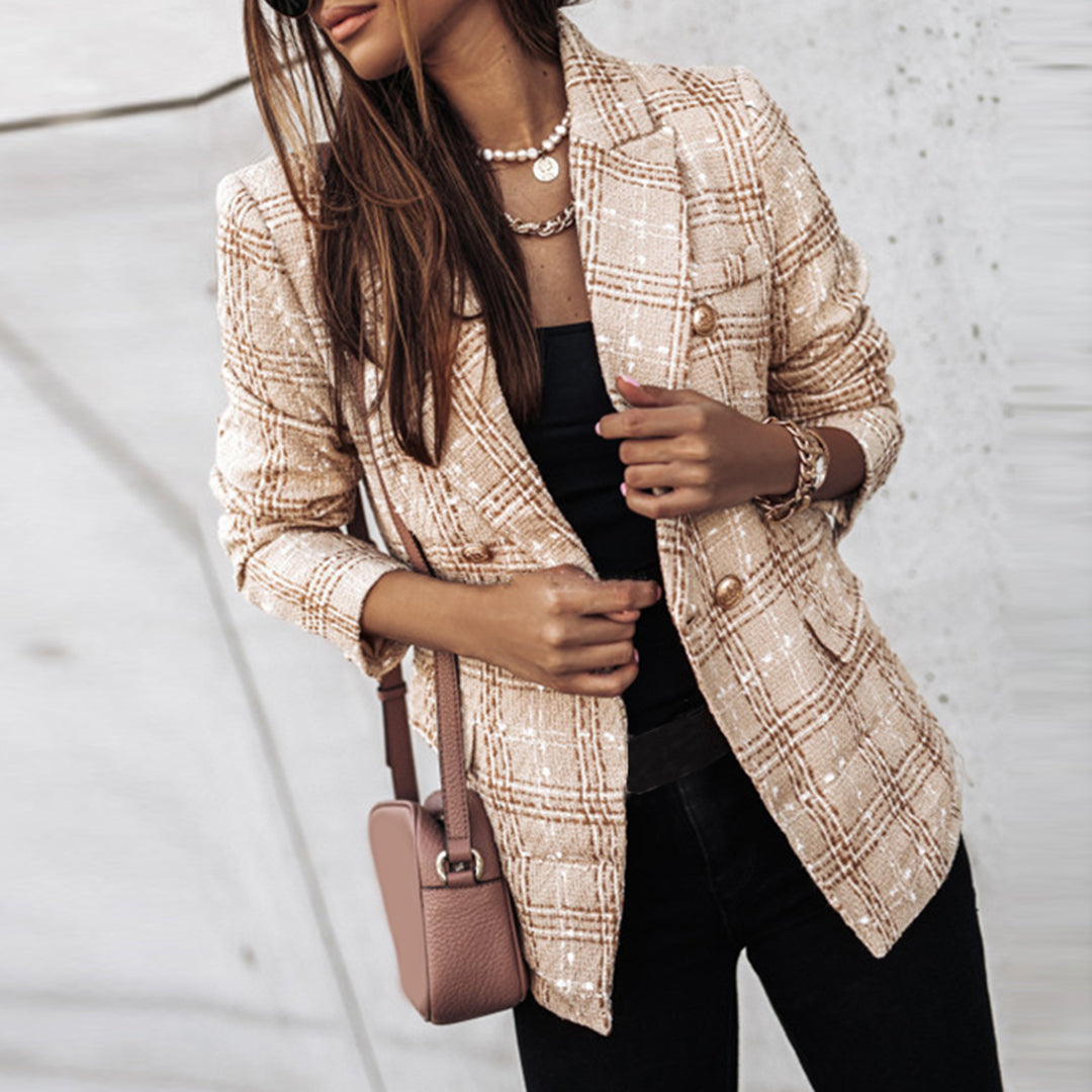 Caroline - casual geruite streetwear blazer