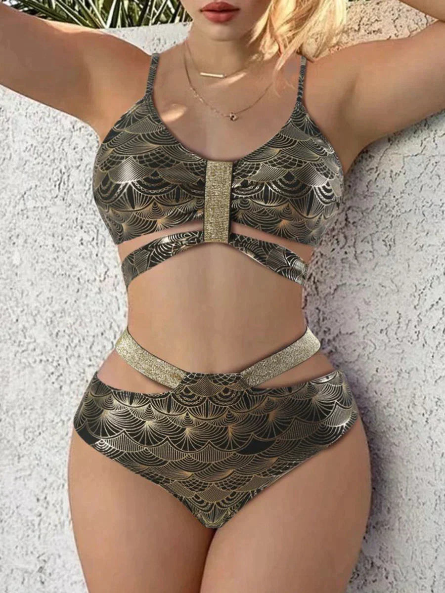 Julianne - push-up bikini met metallic details