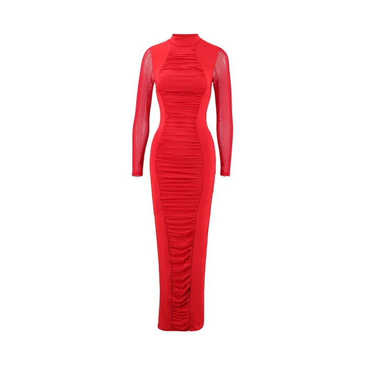 Scarlett - geplooide bodycon lange jurk