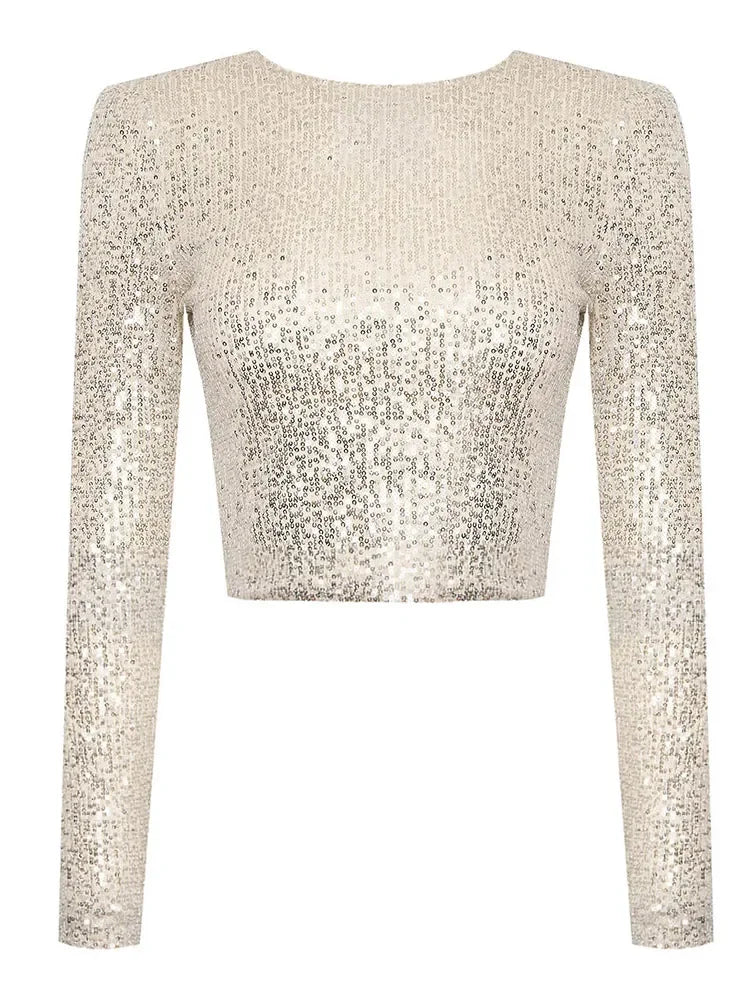 Rosalee - elegante sequin cropped top