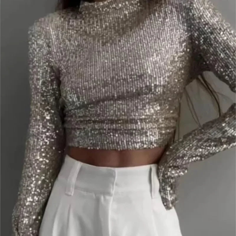 Rosalee - elegante sequin cropped top