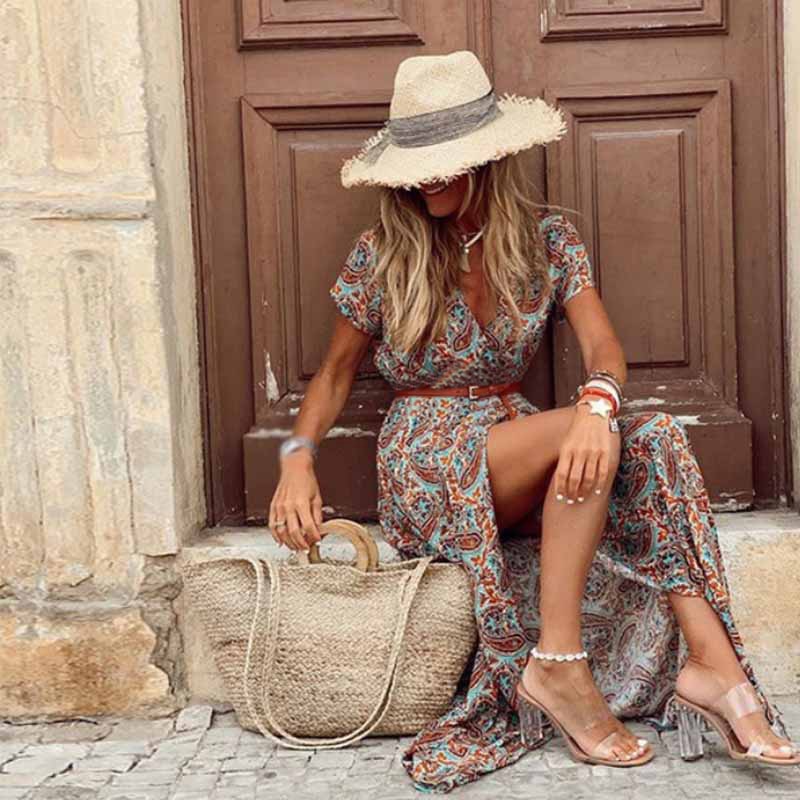 Olivia - boho maxi jurk + gratis riem