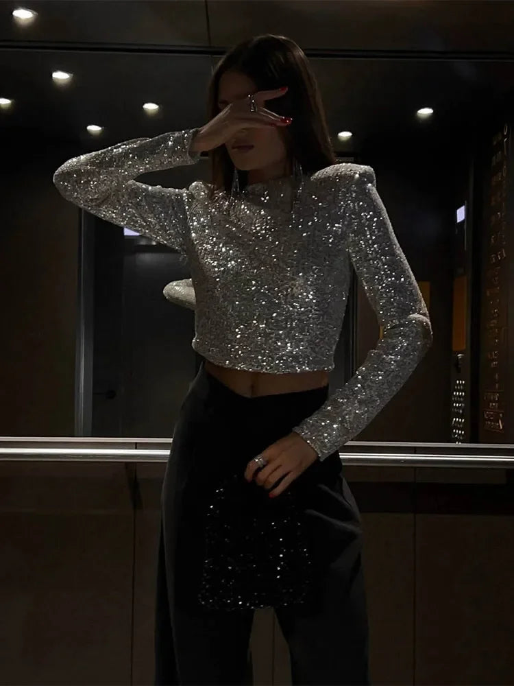 Rosalee - elegante sequin cropped top