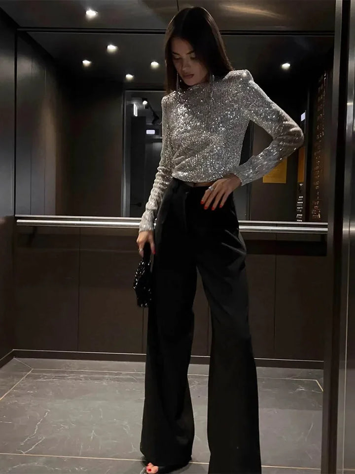 Rosalee - elegante sequin cropped top