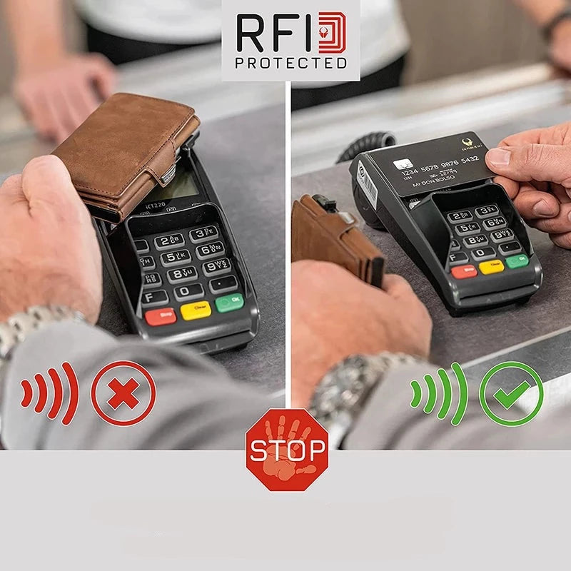 SlideWallet - leren RFID portemonnee