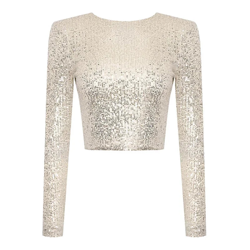 Rosalee - elegante sequin cropped top