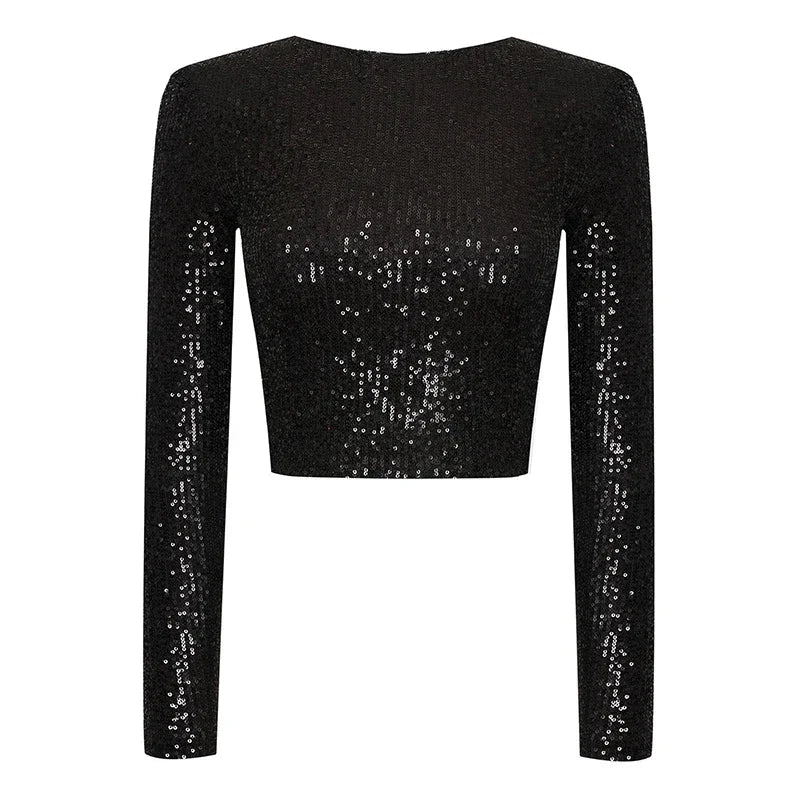 Rosalee - elegante sequin cropped top