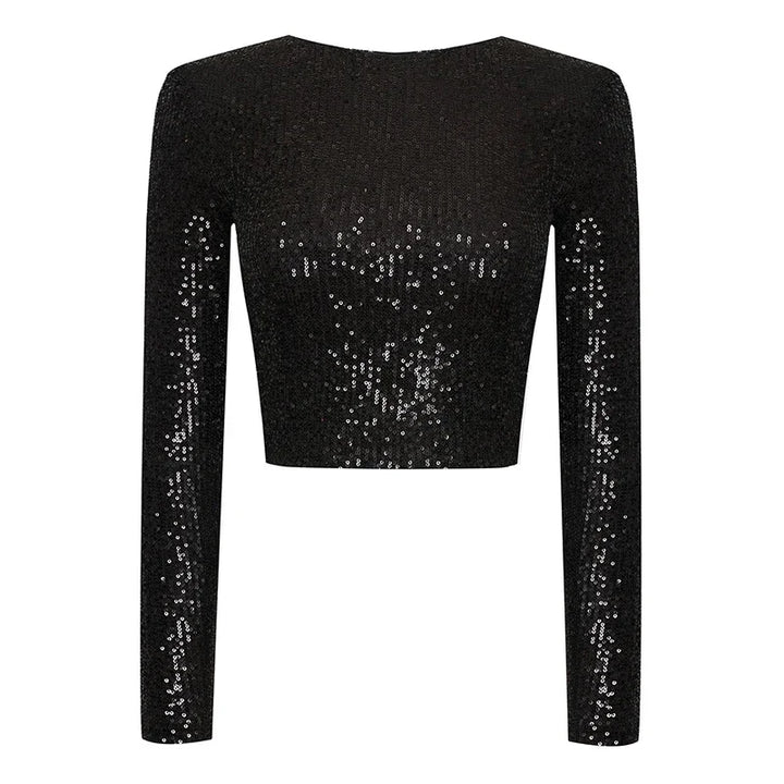 Rosalee - elegante sequin cropped top