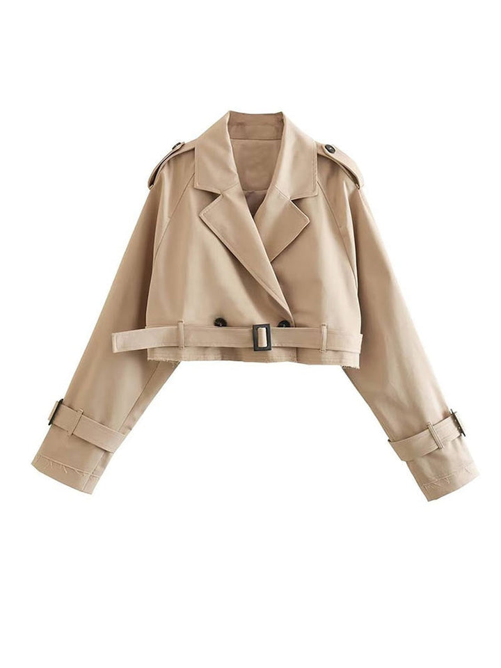 Hadlee - casual korte trenchcoat met riem