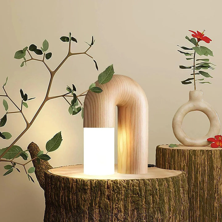 AcrylicAura - vintage houten acryl wandlamp