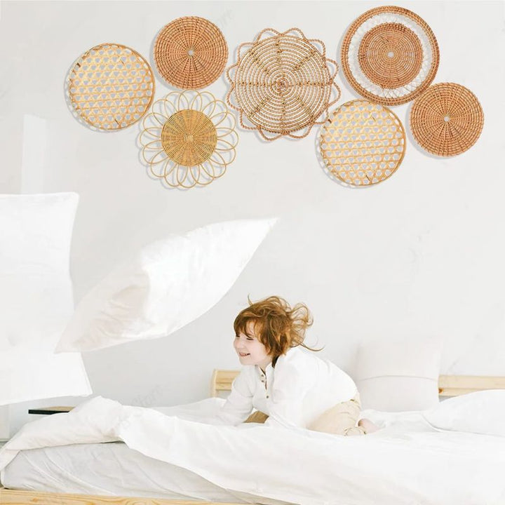 Rattan Bliss - 7-delige rotan wanddecoratie