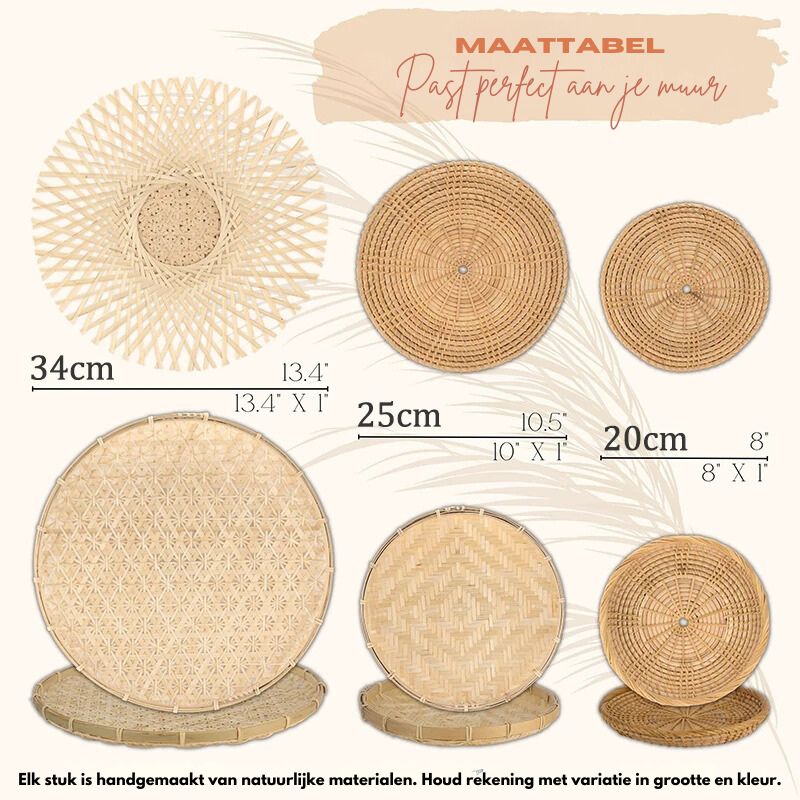 Boho Plates - rustieke geweven wanddecoratie