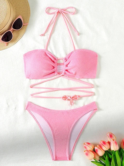 Karter - push-up bikini set met gekruiste bandjes