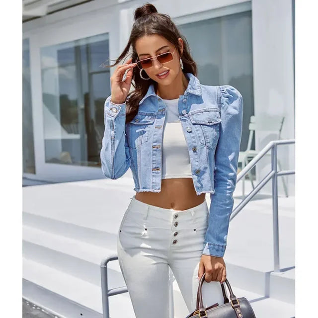 Georgina - stijlvolle cropped denim jasje