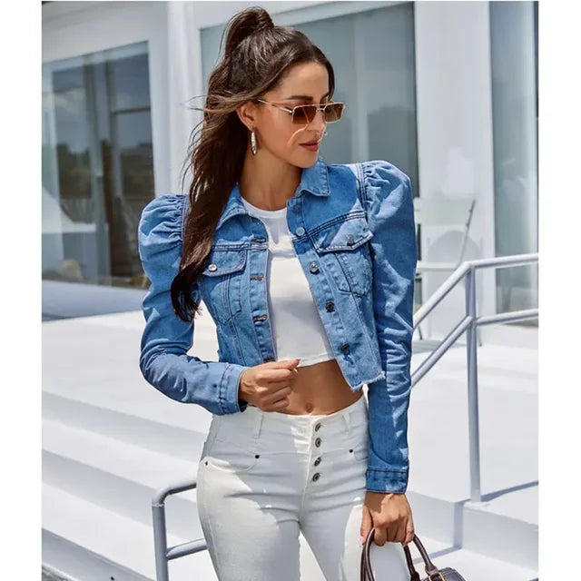 Georgina - stijlvolle cropped denim jasje