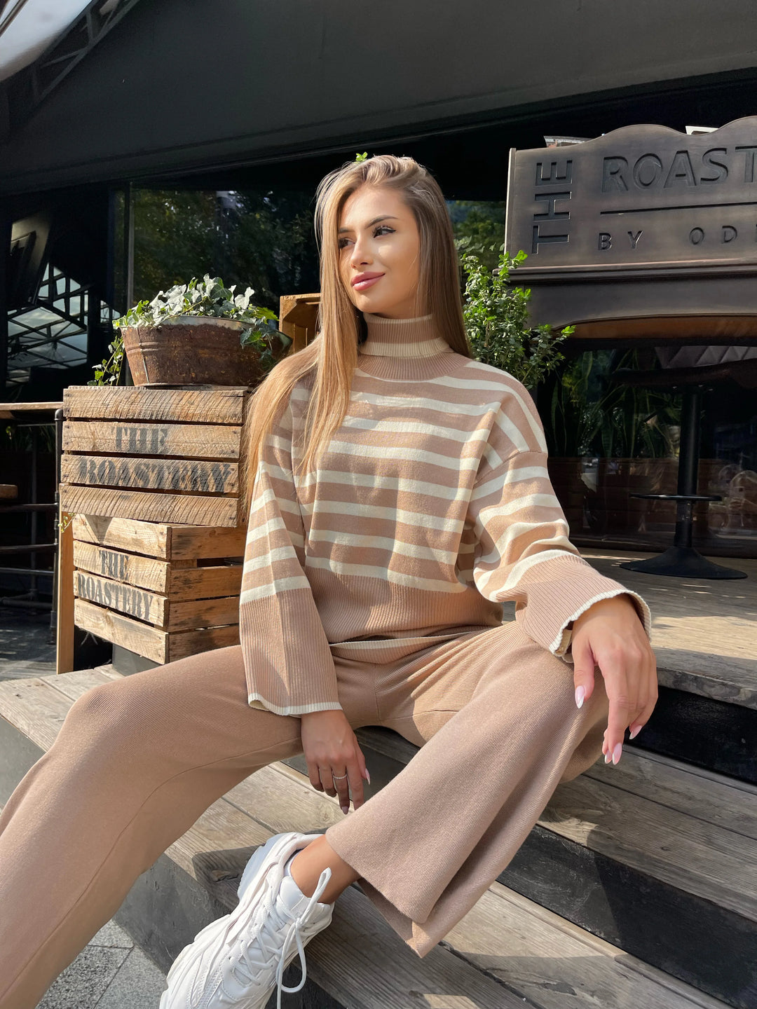 Ashley - warme gebreide set [sweater+broek]