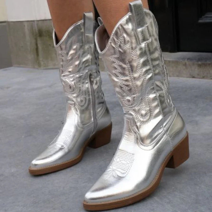 Geneva - elegante metallic cowboy laarzen